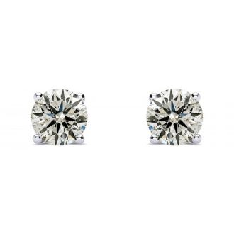 Diamond Stud Earrings Nearly 3 4 Carat Diamond Stud Earrings In 14 Karat White Gold Long Post Earrings SuperJeweler