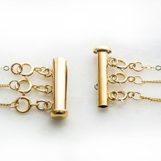 Yellow Gold Tone Layer Necklace Clasp For Up To 3 Necklaces!