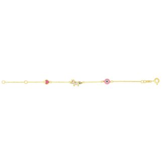 14 Karat Yellow Gold Kids Unicorn Bracelet, 5 1/2 Inches