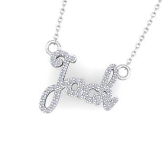 Personalized Diamond Name Necklace In 14K White Gold - 4 Letters, 1/4cttw