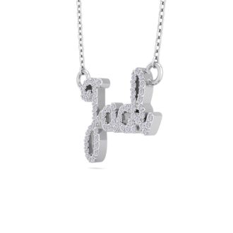 Personalized Diamond Name Necklace In 14K White Gold - 4 Letters, 1/4cttw
