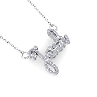 Personalized Diamond Name Necklace In 14K White Gold - 4 Letters, 1/4cttw