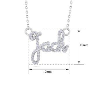 Personalized Diamond Name Necklace In 14K White Gold - 4 Letters, 1/4cttw