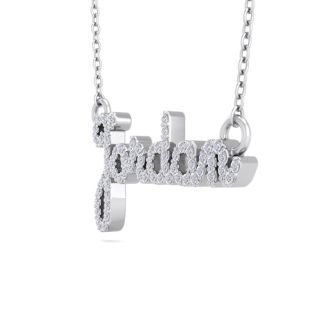Personalized Diamond Name Necklace In 14K White Gold - 6 Letters, 3/8cttw