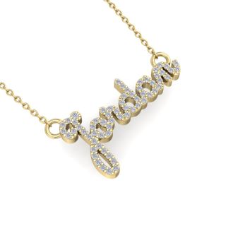 Personalized Diamond Name Necklace In 14K Yellow Gold - 6 Letters, 3/8cttw