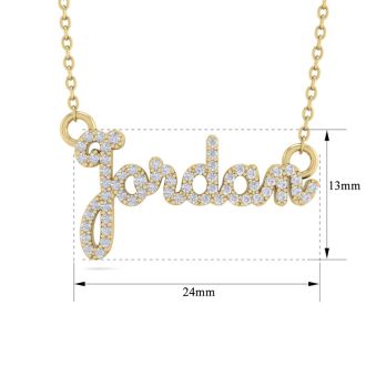 Personalized Diamond Name Necklace In 14K Yellow Gold - 6 Letters, 3/8cttw