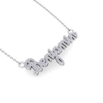 Personalized Diamond Name Necklace In 14K White Gold - 8 Letters, 1/2cttw