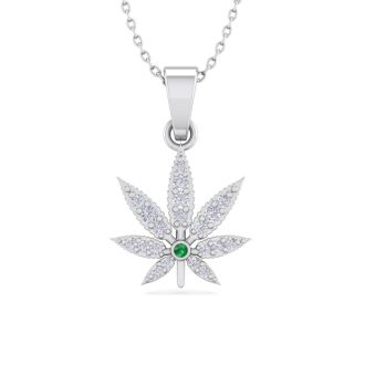 Diamond weed sale leaf pendant