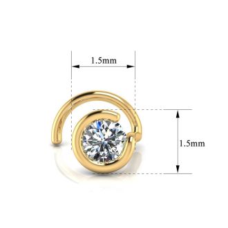 0.02ct 1.5mm Diamond Nose Ring In 14K Yellow Gold