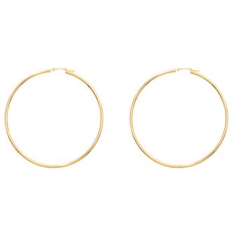 14 Karat Yellow Gold Large Hoop Earrings, 2 1/2 Inches