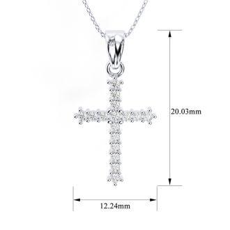 Classic 1/4ct Diamond Cross Pendant in 10k White Gold