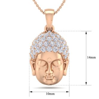 1 2 Carat Diamond Buddha Necklace In 14 Karat Rose Gold 18 Inches SuperJeweler