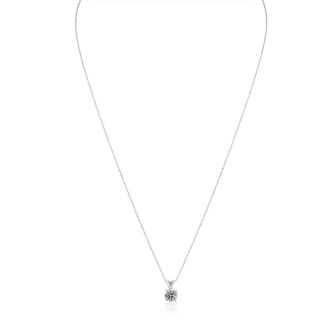 .55 Carat Colorless Diamond Solitaire Pendant in 14K White Gold with Free Chain. Limited Quantity of This Special Size.  Over 1/2 Carat!