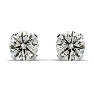 0.22 Carat Colorless Diamond Stud Earrings In 14 Karat White Gold