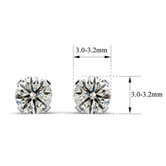 0.22 Carat Colorless Diamond Stud Earrings In 14 Karat White Gold