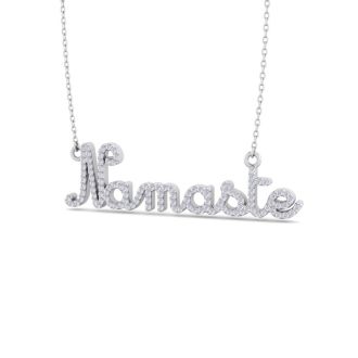 1/2 Carat Diamond Namaste Necklace In 14 Karat White Gold, 16 Inches