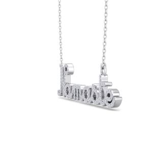 1/2 Carat Diamond Namaste Necklace In 14 Karat White Gold, 16 Inches