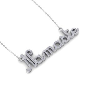 1/2 Carat Diamond Namaste Necklace In 14 Karat White Gold, 16 Inches