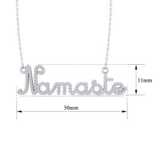 1/2 Carat Diamond Namaste Necklace In 14 Karat White Gold, 16 Inches