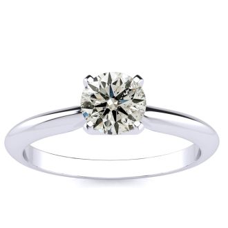3/4 Carat Colorless Diamond Solitaire Ring in 14K White Gold