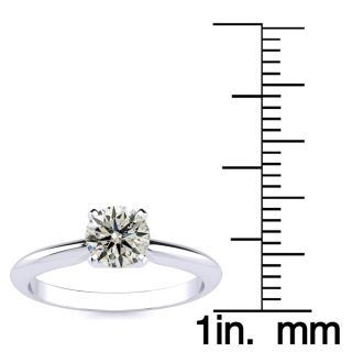 3/4 Carat Colorless Diamond Solitaire Ring in 14K White Gold