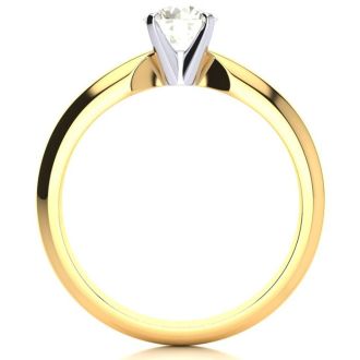 3/4 Carat Colorless Diamond Solitaire Ring in 14K Yellow Gold