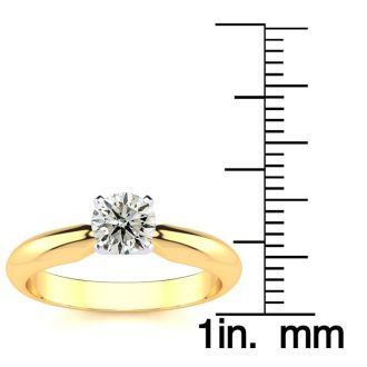3/4 Carat Colorless Diamond Solitaire Ring in 14K Yellow Gold