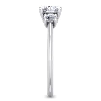 1 Carat Natural Colorless Diamond Ring Featuring a .75 Carat Center Diamond in Solid 14k White Gold