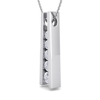 1/4 Carat Diamond Journey Ladder Necklace In 14 Karat White Gold, 18 Inches