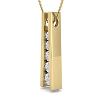 1/4 Carat Diamond Journey Ladder Necklace In 14 Karat Yellow Gold, 18 Inches