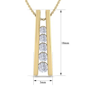 1/4 Carat Diamond Journey Ladder Necklace In 14 Karat Yellow Gold, 18 Inches