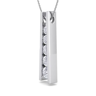 1/2 Carat Diamond Journey Ladder Necklace In 14 Karat White Gold, 18 Inches