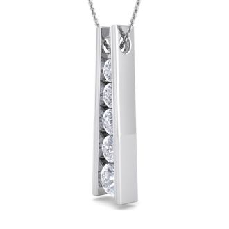 3/4 Carat Diamond Journey Ladder Necklace In 14 Karat White Gold, 18 Inches
