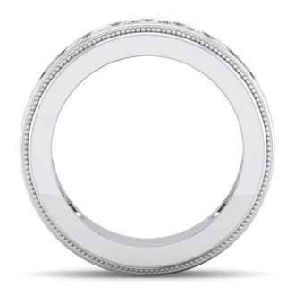 1 Carat Mens Diamond Band Ring In 14 Karat White Gold