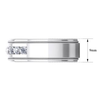 1 Carat Mens Diamond Band Ring In 14 Karat White Gold