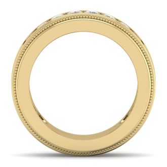 1 Carat Mens Diamond Band Ring In 14 Karat Yellow Gold