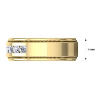 1 Carat Mens Diamond Band Ring In 14 Karat Yellow Gold