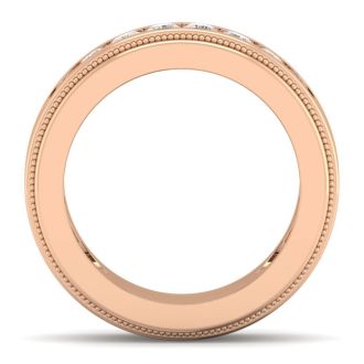 1 Carat Mens Diamond Band Ring In 14 Karat Rose Gold
