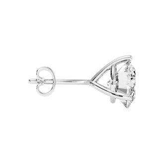 2 Carat Moissanite Martini Single Stud Earring In 14K White Gold 