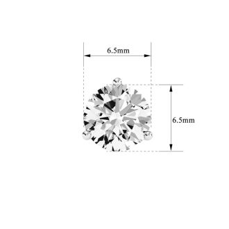 2 Carat Moissanite Martini Stud Earrings In 14K White Gold 