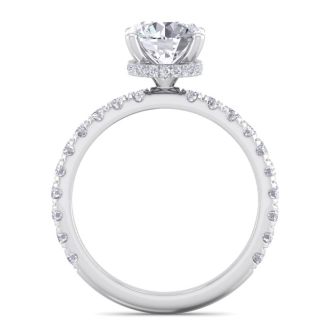 2 Carat Round Shape Hidden Halo Diamond Engagement Ring In 14 Karat White Gold