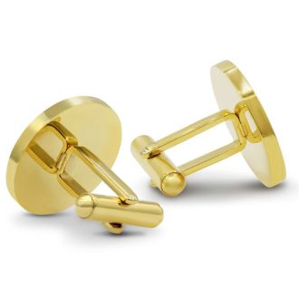 Octavius Cannabis Leaf Flag Cufflinks, Yellow Gold