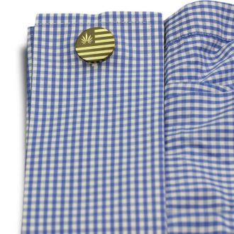 Octavius Cannabis Leaf Flag Cufflinks, Yellow Gold
