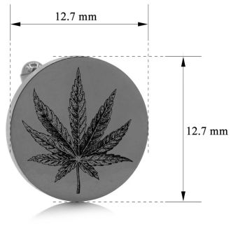 Octavius Cannabis Leaf Cufflinks, Gunmetal