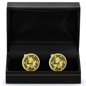 Octavius Puff Puff Pass Cufflinks, Yellow Gold