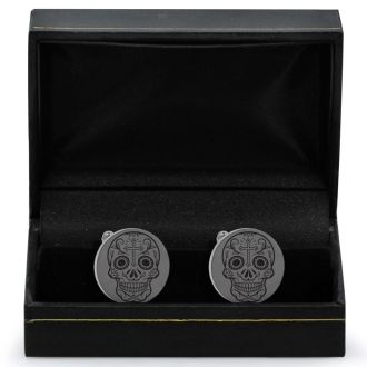 Octavius Skull and Cross Cufflinks, Gunmetal