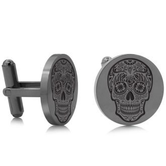 Octavius Skull Cufflinks, Gunmetal