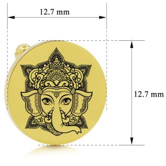 Octavius Ganesha Cufflinks, Yellow Gold