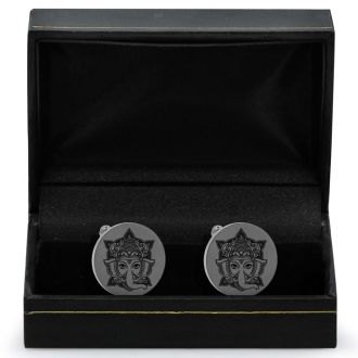 Octavius Ganesha Cufflinks, Gunmetal