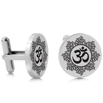 Octavius Om Cufflinks, Silver